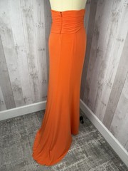 Vintage 1970s Jeweled Disco Cocktail Gown Cache Tangerine Poly Spandex Knit XS