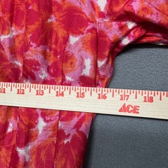 Vtg Handmade Suzy Perette Advance 7942 Floral Ruffle Hem Party Dress Pink