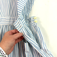 Vintage Red Cross Youth Uniform Pinafore Dress High School Candy Striper Blue S