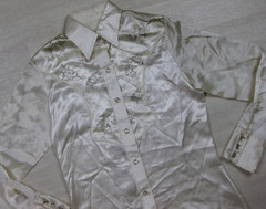 Vintage 70s Wrangler Shirt Womens (30) Satin Pearl Snap Western Cowgirl Floral