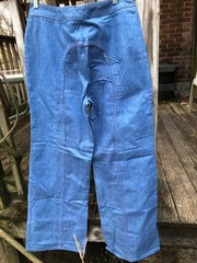 VINTAGE 70s SEARS ROEBUCK &CO HIGH WAIST WIDE LEG CREASED JEANS size 20