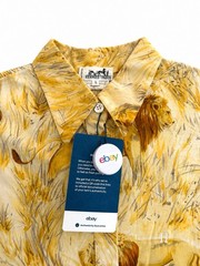 Hermès Paris Vintage Lion Safari Print Belted Polo Shirt Dress