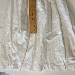 Vintage White Cotton Embroidered Midi Dress Puffed Sleeve Beaded Drop Waist