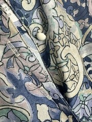 Vintage California Looks Blue Floral Paisley Secretary Dress Elastic Waist 8P