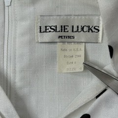Leslie Lucks Vintage 80s Polkadot Puffed Sleeve Dress Size 4 Petite