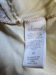 VINTAGE ADONNA Women Slip Union Made USA Nylon And Lace Shiny Vanilla 42 XL