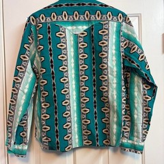Panhandle Slim green Aztec button up pearl snap shirt Size L Womens