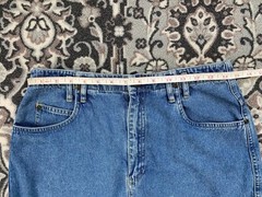 VINTAGE 1990s Y2K LizWear Denim Jean Mini Skirt SIZE 10 Mom Retro Cotton Pockets