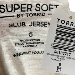 TORRID Water Muerta Vintage Super Soft Slub Crew Neck Tee NWT Size 5X