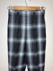 Vtg Mondi Glen Plaid Wool Pants 2 26 Waist High Rise Made in Germany Tartan 90s