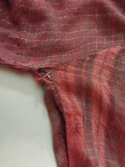 VTG india rayon lurex caftan boho hippie grunge pink gold blue dress 50″ GAUZE