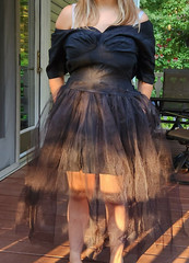 Vintage Short Black Taffeta Party Dress with Tulle Skirt