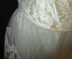 Vintage 1950s Iconic Saks White Chantilly Lace Satin Net Party Dress Wedding