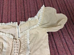 WOMENS TRUE VINTAGE 1950S RUFFLED WHITE MIDI LACE DRESS UNKNOWN SIZE