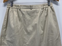 Vtg Talbots Chino Midi Skirt Women’s 12p Petites Beige Pleated 90s Teacher Core