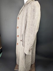 Vtg 1950s John Wanamaker Coat 100% Wool Harris Tweed Handwoven Scotland Brown XL