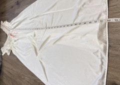 Vintage Gilead White Nylon Lace Nightgown Pink Ribbon Maxi USA Petite 70s