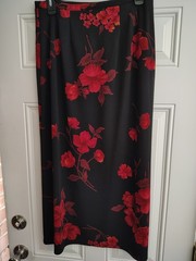 Vintage Requirements Floral Maxi Skirt Black Red Grunge 90s Y2K Size Small Boho