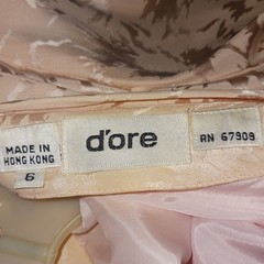 Roaring 20s Style Dress 100% Silk D’ore Vintage Dramatic Plunging Back Pink 6