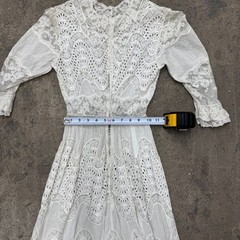 Antique Edwardian Lace Dress Broderie Anglaise & Irish Crochet Bridal Wedding