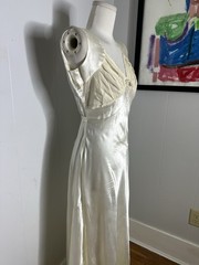 Vintage 30s Liquid Satin Bias Cut Nightgown Dress