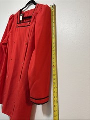 Vintage 18W Stewardess Dress Red Black Vtg Button Accents Made In USA California