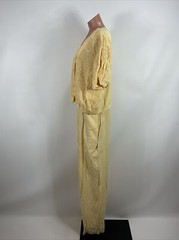 Vintage Yellow D. FRANK Jumpsuit Size M 90s Crop Vest Tapered Leg