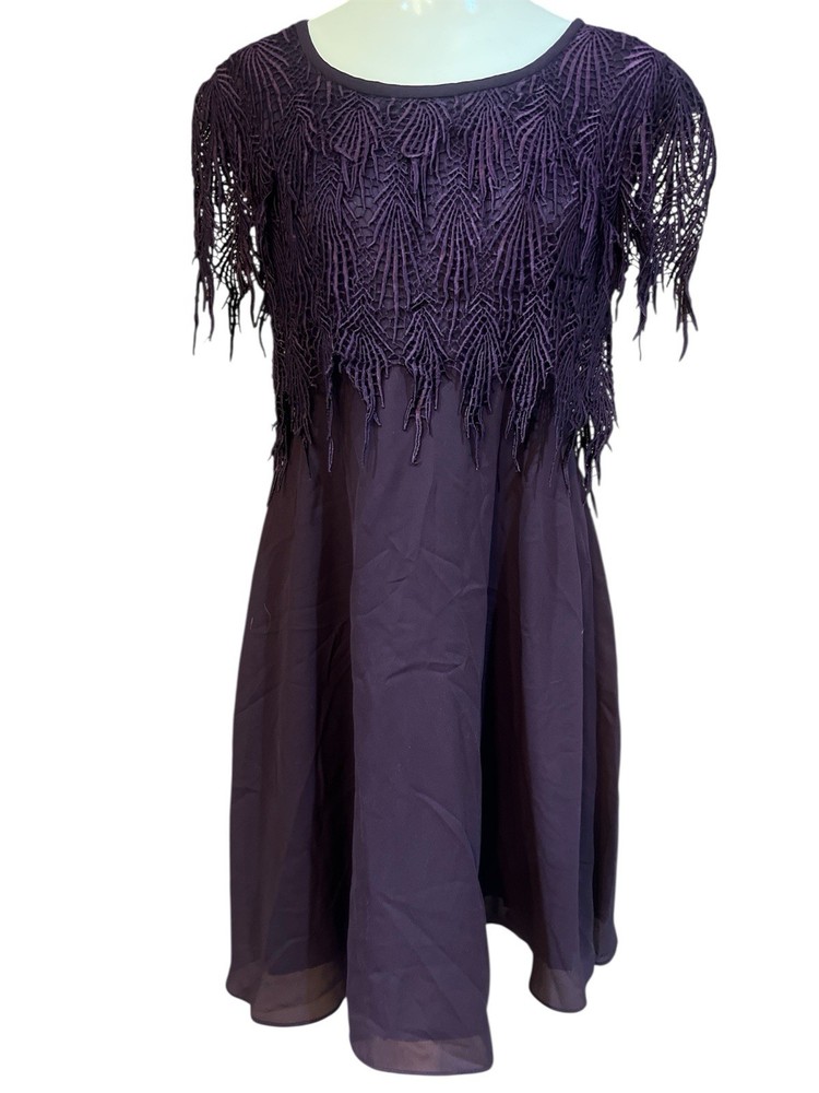 Night Way Collections Purple Fringe Dress 14 Vintage Whimsigoth Witchy Romantic