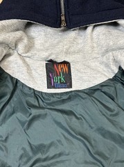 Vintage 1990s Wool Bomber Jacket New York Classics Zip Flat Hooded 3XL Coat