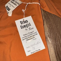 NOS Vtg Urban Cowgirl Rose Shirt Womens Western Rockabilly 70s Burnt Orange 7 8