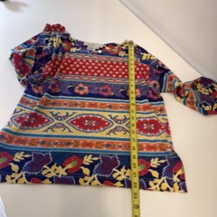 Adrienne Vittadini 2 Pc Skirt Shirt Small Colorful Vtg Boho Hippie Artsy Festiva
