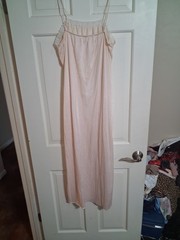 Dreamy Nights Long Pink Nylon Nightgown Large Vintage Lingerie Sleepwear