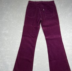 Vintage 60s Levis Pants Womens 32×30 Red Corduroy Bell Bottom Flare Big E *Stain
