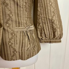 Vintage Y2K JJill Olive Green Blazer XS Lace Up Corset Back Jacket
