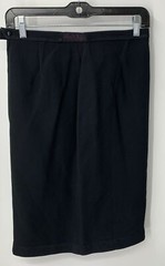 Vtg Thierry Mugler womens black straight skirt sz 38