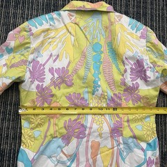 Vintage Averardo Bessi Italy 2pc Cotton Set Blazer/ Top Psychedelic Floral Sz 12