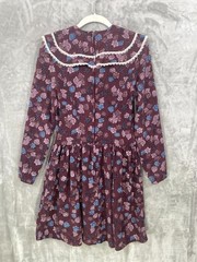 VTG 80s Gunne Sax Jessica McClintock Floral Prairie Dress Purple Size Small?