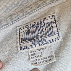 80’s 90’s Jordache Jeans Jacket Denim Light Wash Personalized “Lucy” Ribbons L