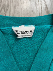 Vintage 1980’s Teal & Black Novelty Print Sweatshirt – Mervyn’s Brand, Size S/M