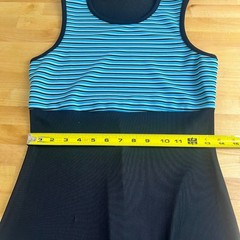 Byer Too California Vintage 90s Striped Sleeveless Dress Black Blue Small USA