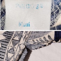 Pingo’s Maui Hawaiian MuuMuu Blue White Floral Wrap Tie Waist – See Measurements