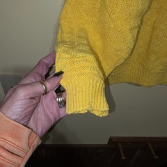 Vintage Benetton 100% Cotton Crew Neck Sweater Yellow Made In Italy 90s 80s