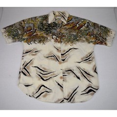 Vintage Animal Print Safari Shirt Size S/M 90s Denim Republic Leopard Scratches