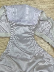Vintage Silky Light Polyester Panty Nylon Floral Lace Hi Cut Sissy Bikini Sz.5
