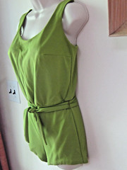 Vtg 50’s DeWeese Design Lime Green Bathing/Swim Suit~ Bullet~ Pinup~Belt~ 12/34