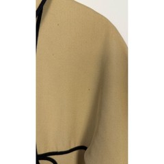 Joseph Stein Muriel Reade Vintage Coat Tan Black Piping Size M ILGWU 60s Mod