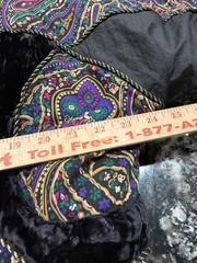 Vintage East West Paisley Puffer Jacket Size M Multicolor Velvet Trim 80s 90s