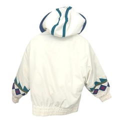 London Fog Jacket Womens M White 90s Retro Ski Colorblock Puffer Gorpcore