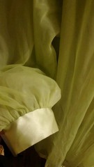 Vintage Gossard Artemis Lime Green Nightgown Button Neck Puff Sleeves Medium 60s