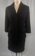 Vintage Boucle Wool suit SIZE SMALL black MYRON LOUIS BOSTON 60s retro pencil